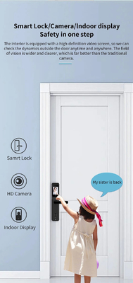 Glomarket Tuya Wifi Impressão digital Password Fechadura de porta inteligente Fechadura de controle remoto Smart com câmera