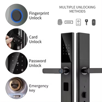 Glomarket Tuya Smart WiFi Código de fechadura digital de porta RFID Cartão IC Smartphone App Desbloquear Biométrica impressão digital Smart Lock