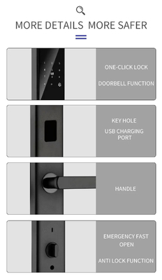 Glomarket Tuya Smart WiFi Código de fechadura digital de porta RFID Cartão IC Smartphone App Desbloquear Biométrica impressão digital Smart Lock