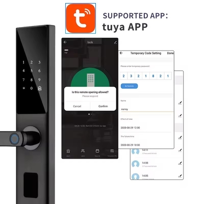 Glomarket Tuya Smart WiFi Código de fechadura digital de porta RFID Cartão IC Smartphone App Desbloquear Biométrica impressão digital Smart Lock