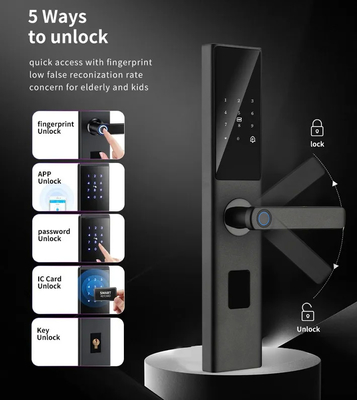 Glomarket Tuya Smart WiFi Código de fechadura digital de porta RFID Cartão IC Smartphone App Desbloquear Biométrica impressão digital Smart Lock