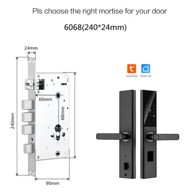 Glomarket Tuya Smart WiFi Código de fechadura digital de porta RFID Cartão IC Smartphone App Desbloquear Biométrica impressão digital Smart Lock