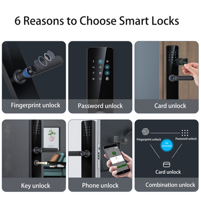 Glomarket Tuya Smart Security Fechadura Digital de Portas Biométrica De Impressões Digitais Manutenção Fechadura Inteligente Hotel Apartamento Quarto Fechadura Preço da Fábrica
