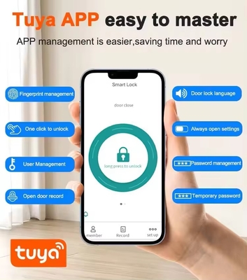 Glomarket Tuya Smart Security Fechadura Digital de Portas Biométrica De Impressões Digitais Manutenção Fechadura Inteligente Hotel Apartamento Quarto Fechadura Preço da Fábrica