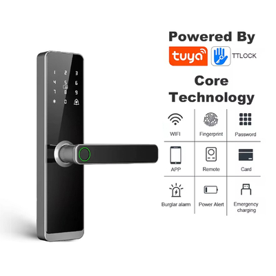 Glomarket Wholesale Factory Price Inteligente Segurança de Impressão Fingerprint Handle Lock Keyless Digital Hotel Tuya App Smart Digital Door Lock