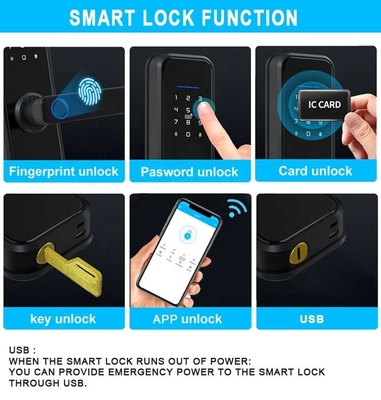 Glomarket Wholesale Factory Price Inteligente Segurança de Impressão Fingerprint Handle Lock Keyless Digital Hotel Tuya App Smart Digital Door Lock