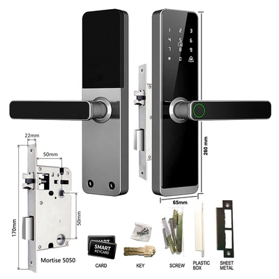 Glomarket Wholesale Factory Price Inteligente Segurança de Impressão Fingerprint Handle Lock Keyless Digital Hotel Tuya App Smart Digital Door Lock