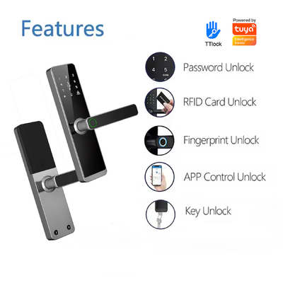 Glomarket Wholesale Factory Price Inteligente Segurança de Impressão Fingerprint Handle Lock Keyless Digital Hotel Tuya App Smart Digital Door Lock