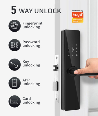 Glomarket Tuya TTlock Impressão digital Password Apartamento Quarto Doméstico Cerraduras Inteligentes Segurança Smart Fechadura de Porta de Madeira