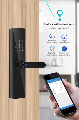 Glomarket Tuya TTlock Impressão digital Password Apartamento Quarto Doméstico Cerraduras Inteligentes Segurança Smart Fechadura de Porta de Madeira