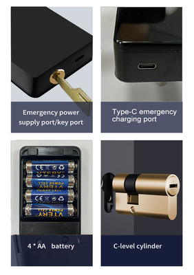 Glomarket Tuya TTlock Impressão digital Password Apartamento Quarto Doméstico Cerraduras Inteligentes Segurança Smart Fechadura de Porta de Madeira