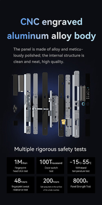 Glomarket Segurança Cerradura Inteligente Segurança Casa Automática Elétrica Wifi Impressão digital Tuya Smart Door Lock