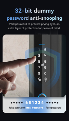 Glomarket Segurança Cerradura Inteligente Segurança Casa Automática Elétrica Wifi Impressão digital Tuya Smart Door Lock