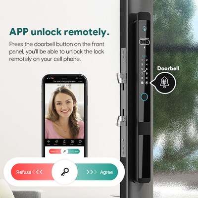 Glomarket Tuya 3d Face Cerradura Inteligente Automática Elétrica Wifi Câmera Impressão digital de dedos Fechadura de porta inteligente
