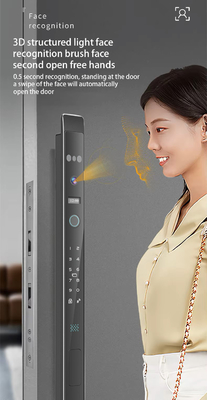 Glomarket Automático 3d Face Smart Lock Com Câmera de Segurança Biométrica Impressão Digital Porta Deslizante Tuya Smart Door Lock
