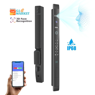 Glomarket Automático 3d Face Smart Lock Com Câmera de Segurança Biométrica Impressão Digital Porta Deslizante Tuya Smart Door Lock