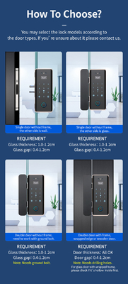 Glomarket Wifi Tuya App Remote Control Smart Fingerprint Glass Door Lock Card Password Face Unlock For Push Porta Deslizante