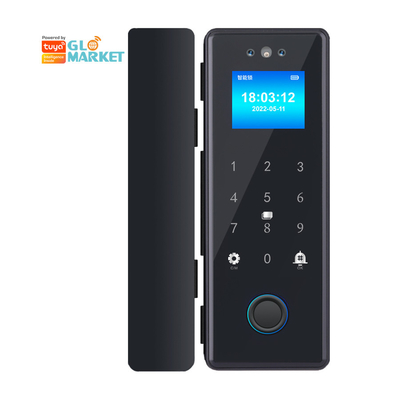 Glomarket Tuya Smart 3d Face Recognition Wifi Glass Door Lock Cartão de senha impressão digital fechadura de porta eletrônica de vidro para escritório
