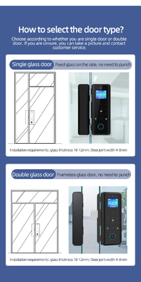 Glomarket Tuya Smart 3d Face Recognition Wifi Glass Door Lock Cartão de senha impressão digital fechadura de porta eletrônica de vidro para escritório