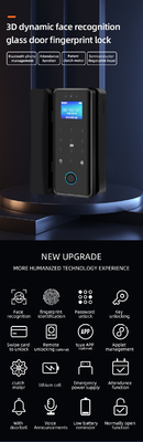 Glomarket Tuya Smart 3d Face Recognition Wifi Glass Door Lock Cartão de senha impressão digital fechadura de porta eletrônica de vidro para escritório