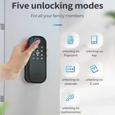 Glomarket Smart Home Waterproof Smart Electric Rim Lock com Tuya APP Control WIFI Portão de porta exterior Smart Lock impressão digital