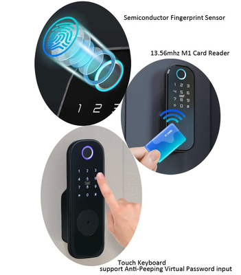 Glomarket Apartment Tuya Smart Door Lock Antifraude Password Digital Ttlock App Control Gate Duplo Smart Rim Bloqueio de impressões digitais