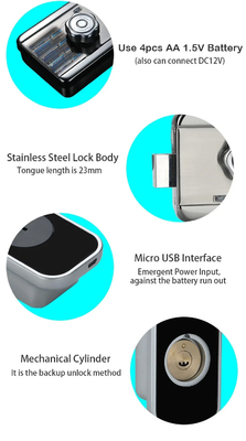 Glomarket Apartment Tuya Smart Door Lock Antifraude Password Digital Ttlock App Control Gate Duplo Smart Rim Bloqueio de impressões digitais