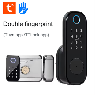 Glomarket Apartment Tuya Smart Door Lock Antifraude Password Digital Ttlock App Control Gate Duplo Smart Rim Bloqueio de impressões digitais