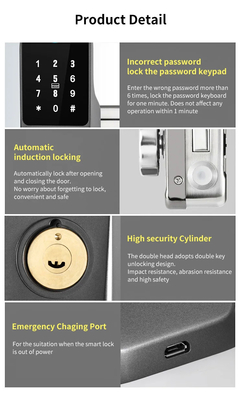 Glomarket Tuya Waterproof Digital TTLock Desbloqueio remoto Bloqueio inteligente de impressão digital de dois lados