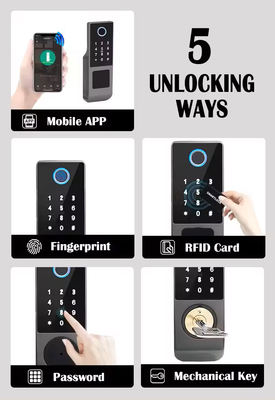 Glomarket Tuya Waterproof Digital TTLock Desbloqueio remoto Bloqueio inteligente de impressão digital de dois lados