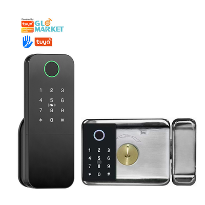 Glomarket Outdoor Eletrônico Smart Fingerprint Password Digital Lock Tuya Ttlock Smart Door Lock