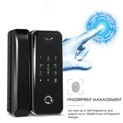 Glomarket Smart Tuya Wifi Glass Door Lock Impressão digital do teclado Password Lock Linkage inteligente Desbloqueio remoto