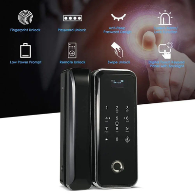 Glomarket Smart Tuya Wifi Glass Door Lock Impressão digital do teclado Password Lock Linkage inteligente Desbloqueio remoto