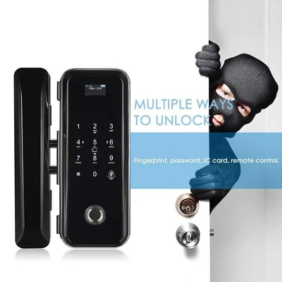 Glomarket Smart Tuya Wifi Glass Door Lock Impressão digital do teclado Password Lock Linkage inteligente Desbloqueio remoto