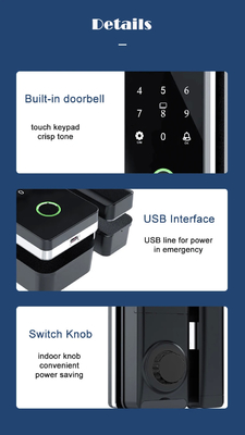 Glomarket Tuya Smart Glass Door Lock Biometric Fingerprint BLE Smart Electronic Lock Para escritório Porta de vidro