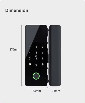 Glomarket Tuya Smart Glass Door Lock Biometric Fingerprint BLE Smart Electronic Lock Para escritório Porta de vidro