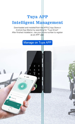 Glomarket Tuya Smart Glass Door Lock Biometric Fingerprint BLE Smart Electronic Lock Para escritório Porta de vidro