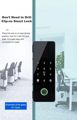 Glomarket Tuya Smart Glass Door Lock Biometric Fingerprint BLE Smart Electronic Lock Para escritório Porta de vidro