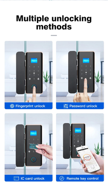 Glomarket Smart Glass Door Lock Wifi Remote Control Tuya app Office Lock Card Digital Biometric Fingerprint Fechadura de porta