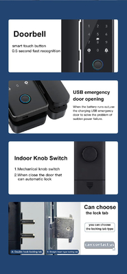 Glomarket Smart Glass Door Lock Wifi Remote Control Tuya app Office Lock Card Digital Biometric Fingerprint Fechadura de porta