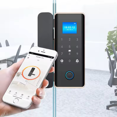 Glomarket Smart Glass Door Lock Wifi Remote Control Tuya app Office Lock Card Digital Biometric Fingerprint Fechadura de porta