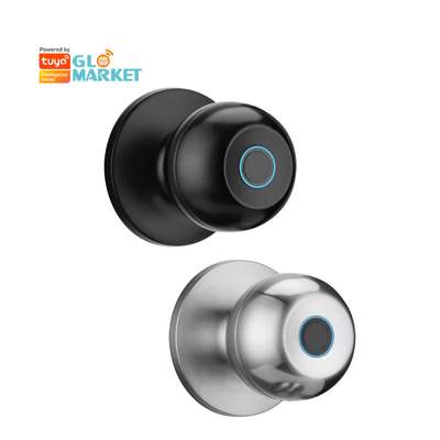 Glomarket Wholesale Inteligente Boto Redondo Bloqueio Bloqueio Sem Chave Smart Portão Manubrio Bloqueio Tuya App Controle Smart Fingerprint Bloqueio Portão