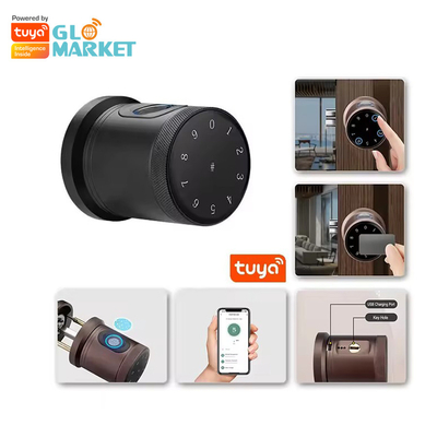Glomarket New Style Tuya App Control Smart Lock Porta impressão digital senha Casa Hotel Apartamento Eletrônico Smart Door Knob Lock