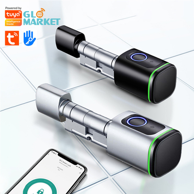 Glomarket Home Smart Door Lock Ttlock Smart Fingerprint Card Key Desbloqueio Ajustável de cilindro Euro Smart Lock Tuya App Door Lock
