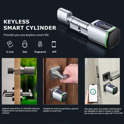 Glomarket Home Smart Door Lock Ttlock Smart Fingerprint Card Key Desbloqueio Ajustável de cilindro Euro Smart Lock Tuya App Door Lock