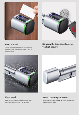 Glomarket Home Smart Door Lock Ttlock Smart Fingerprint Card Key Desbloqueio Ajustável de cilindro Euro Smart Lock Tuya App Door Lock