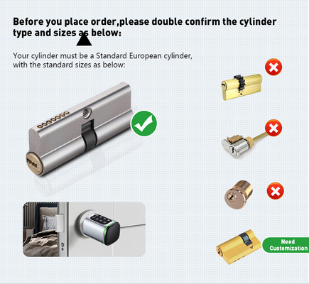 Glomarket Tuya Ttlock Smart Digital Keyless Door Lock Cylinder Combinação Password &amp; Card Bloqueio Eletrônico Cylinders Smart Lock