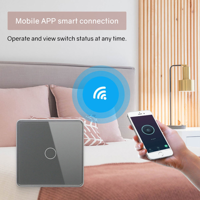 Glomarket Smart EU/UK 1-4Gang Wall Switch WIFI/Zigbee Panel de vidro Light Switch Tuya Smart Switch com Google Alexa