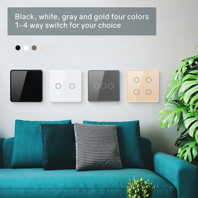 Glomarket Smart EU/UK 1-4Gang Wall Switch WIFI/Zigbee Panel de vidro Light Switch Tuya Smart Switch com Google Alexa