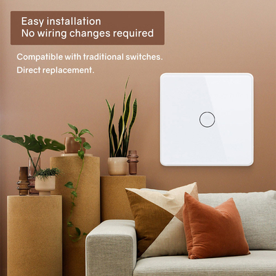 Glomarket Smart EU/UK 1-4Gang Wall Switch WIFI/Zigbee Panel de vidro Light Switch Tuya Smart Switch com Google Alexa